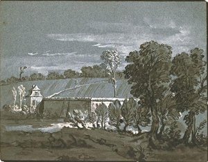 Maison Et Muraille Au Pied D'une Petite Colline — Jean-baptiste Oudry