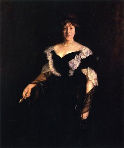 Portrait Of Mrs. H. (also Known As Mrs. H, Lady In Black) — William Merritt Chase, Impressionism