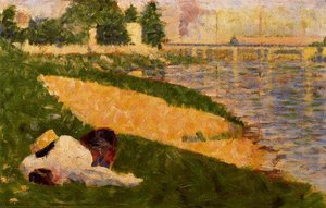 The Seine With Clothing On The Bank — Georges Seurat, Impressionism