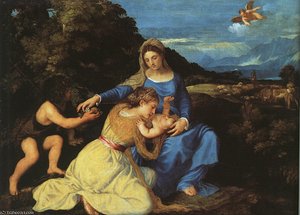 Madonna ^ Child With The Young St. John The Baptist — Titian