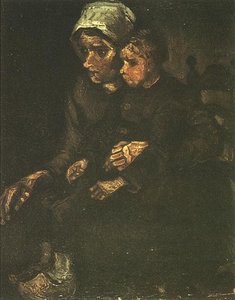 Peasant Woman With Child On Her Lap — Vincent Willem Van Gogh, Post-impressionism
