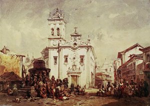 Chafariz E Igreja De Santa Rita No Largo De Santa Rita