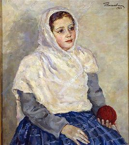 Margot Wearing A Headscarf — Pyotr Konchalovsky