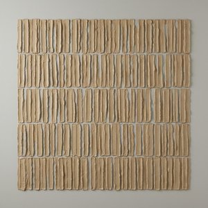 Monolithic Rhythms In Ochre: A Singular Study Of Tactile Serenity And Organic Form — David Moreau, Plaster & Texture Art