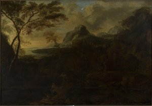 Landscape With Figures At The Lakeside — Gaspard Dughet