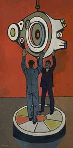 Men Hoisting Machine Section — Cliff Rowe