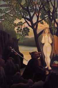 Nude And Bear — Henri Julien Félix Rousseau (le Douanier)