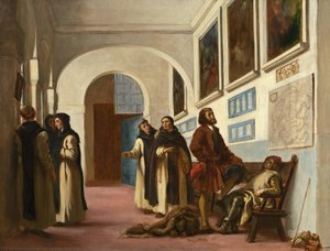 Cristóbal Colón Y Su Hijo En La Rábida — Eugène Delacroix, Romanticismo