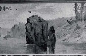 Panorama Of Lake Coeur D'alene, Idaho Eagle Rock, Castle Crag, (painting) — Von Luerzer