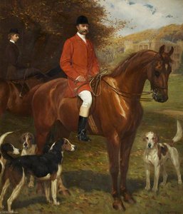 Colonel Frederic Courtenay Morgan (1834–1909), in front of Ruperra Castle with His Daughter, the Honourable Violet Wilhelmina Morgan (1860–1943), the Honourable Mrs Basil St John Mundy