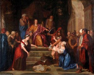 The Judgment Of Solomon (small Version) — Antoine Coypel Ii