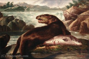 Otter and salmon