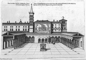 The Benediction Loggia Of The Old Vatican Basilica With A View Of Giotto