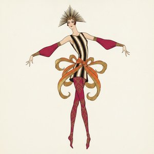 Gilded Art Deco Figure In Radiant Magenta And Black — Valentin Laurent De Courcey