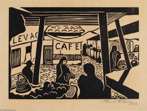 Market with Cafe Sign