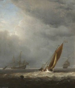 Shipping Scene A Breeze — Willem Van De Velde The Elder