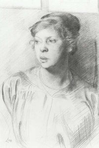 Portrait Study Of A Young Woman — Derwent Lees
