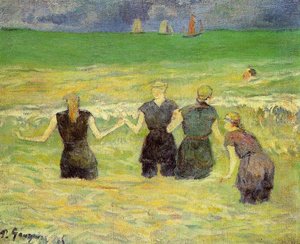 Women Bathing, Dieppe — Eugène Henri Paul Gauguin, Post-impressionism