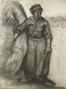 Peasant Woman, Carrying A Sheaf Of Grain — Vincent Willem Van Gogh