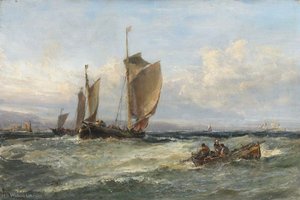 Trawlers leaving port