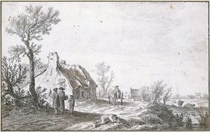 Country Road With A Dog Cart In Front Of A Farmstead, 1626 — Jan Josephszoon Van Goyen