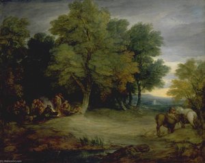 Gypsy Encampment, Sunset — Thomas Gainsborough