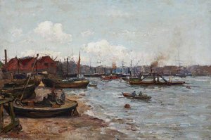 Harbour Scene — Jacob Henricus Maris