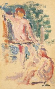 Study Of Two Characters — Maximilien Luce