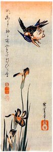 Iris And The Eastern Kingfisher — Ando Hiroshige
