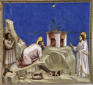 Escenas De La Vida De Joaquín: 4. El Sacrificio De Joaquín (cappella Scrovegni (arena Chapel), Padua) — Giotto Di Bondone, Protorrenacimiento