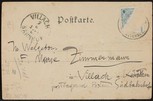 Postcard From Gustav Klimt At Lake Attersee To Marie Zimmermann In Villach — Gustav Klimt, Art Nouveau