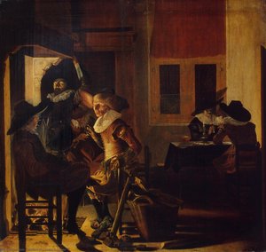 Soldiers Beside A Fireplace_2