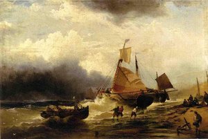 On The Beach At Digby — Edward Moran