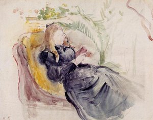 Julie Manet, Reading In A Chaise Lounge — Berthe Morisot