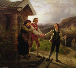 The Youngest Son's Farewell — Adolph Tidemand, Romanticism