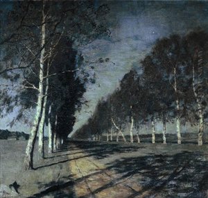 Moonlit Night. A Village. — Isaak Ilyich Levitan, Russian Romanticism
