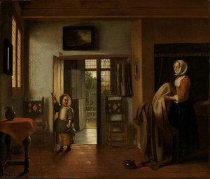 In The Bedroom — Pieter De Hooch, Dutch Golden Age