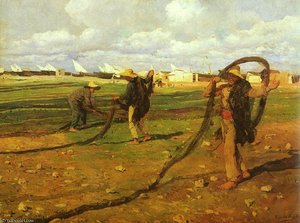 Pescadores Recgiendo Las Redes — Joaquín Sorolla Y Bastida, Impressionistic Landscape