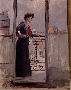 Plein Air, Femme À Son Balcon — Lothar Von Seebach