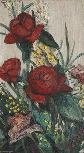 Still Life With Red Roses And Other Flowers — Georges Van Houten
