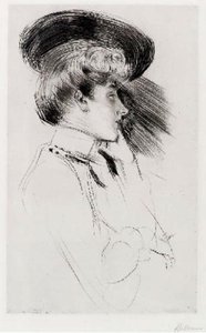 Young Woman With Hat, Looking To The Right — Paul César Helleu