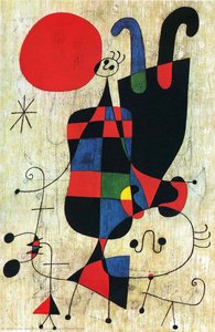 Figures And Dog In Front Of The Sun — Joan Miró, Surrealism