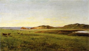 Landscape With Sea. Paradise Rocks, Newport, Rhode Island — John Frederick Kensett