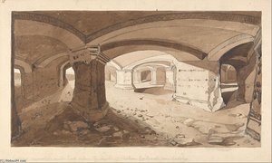 Caverns Excavated In The Rock Within The Castle Of Chateau Gaillard, Near Andelys, Normandy — John Sell Cotman