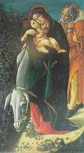 The Flight Into Egypt — Sandro Botticelli, Early Renaissance