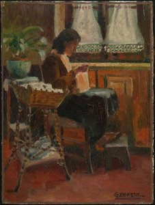 Hélène cousant