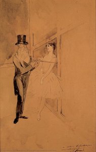 Conversation With A Ballerina In The Wings — Jean Louis Forain, Impressionism