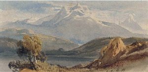 A Lake Before Snow-capped Mountains — William Leighton Leitch