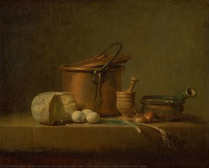 Still Life With Copper Pot, Cheese And Eggs — Jean-baptiste-siméon Chardin, Dutch Seventeenth Century Masters