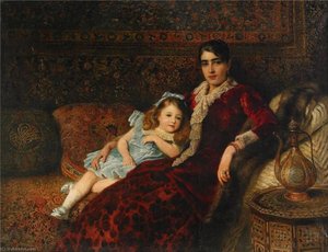 Mother And Daughter In An Interior — Konstantin Yegorovich Makovsky